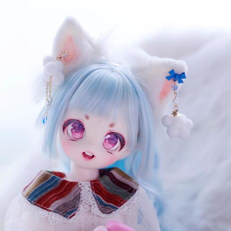 猫耳（白：リボン装飾）【DD/SD/MDD】｜DOLK（ドルク）