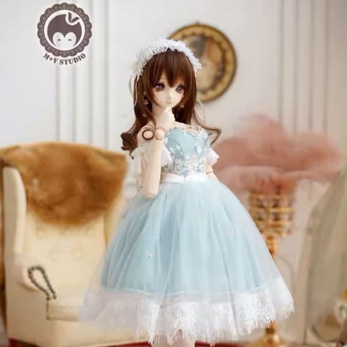 Auroral dress(White×Blue) 60cm(DD/L胸・L寄胸)｜DOLK（ドルク）