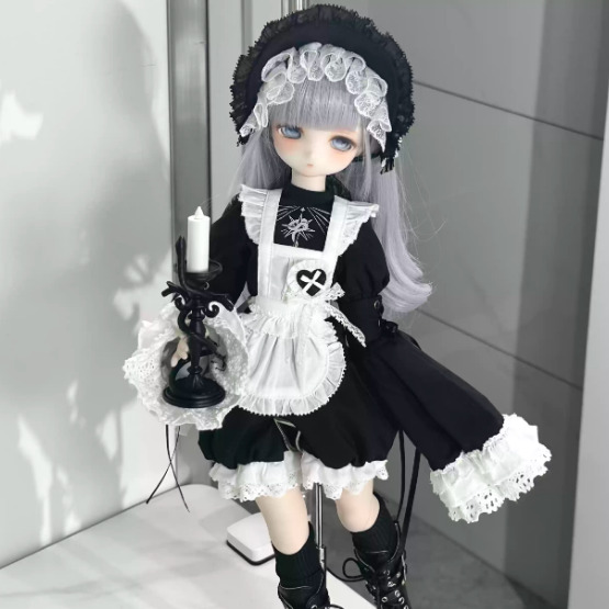 萌袖ロリータメイド服：ズボン/ブラック（40cm,MDD対応）（MiniDD