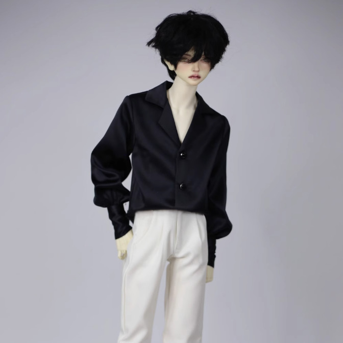 CLANE テーラードサテンシャツ ブラック CLANE - TAILORED SATIN SHIRT 