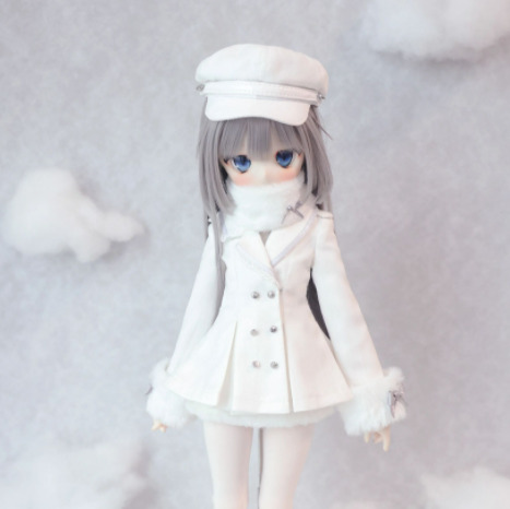 ☆あめ☆ mdd myoudollサイズ オーダー品 コーデセットドレス「凛声雨」：細雨/ホワイト（40cm,MDD対応