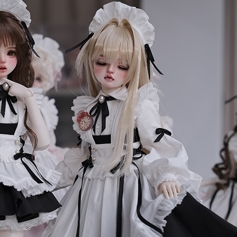 期間限定】モダンメイド服SPセット（ロング丈）：ブラック（40cm,MDD