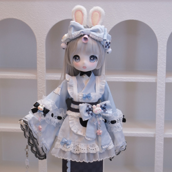 うさぎアリス和服セット：ロングスカート（40cm対応）（MSD）｜DOLK