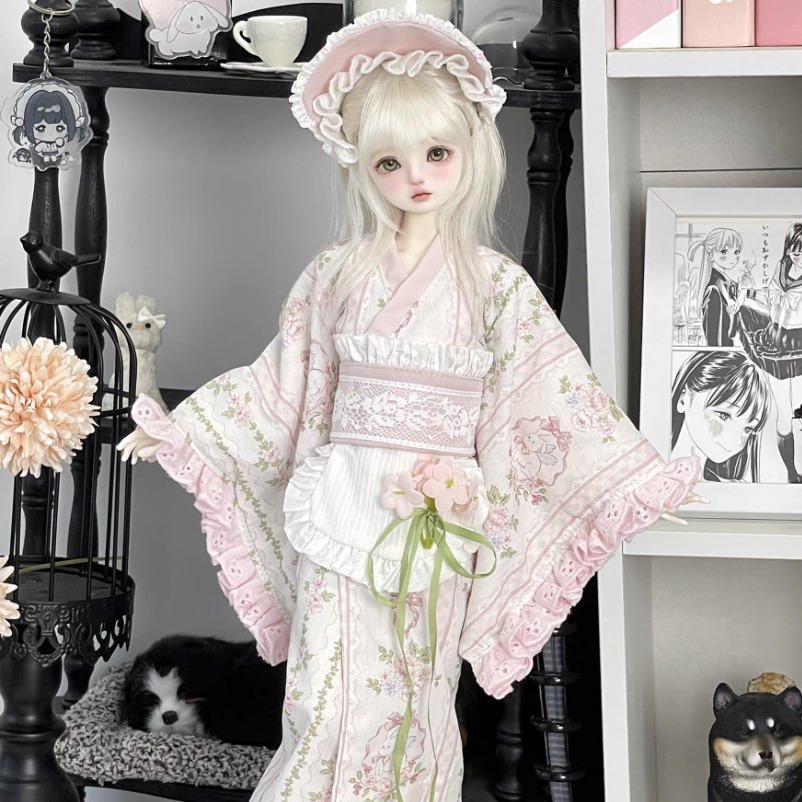 リトルカスタム和服：ピンクフラワー（40cm,MSD対応）（MSD）｜DOLK