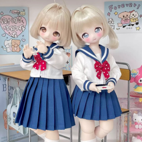 長袖セーラー服：ロングスカート（30cm対応サイズ）（YoSD）｜DOLK 