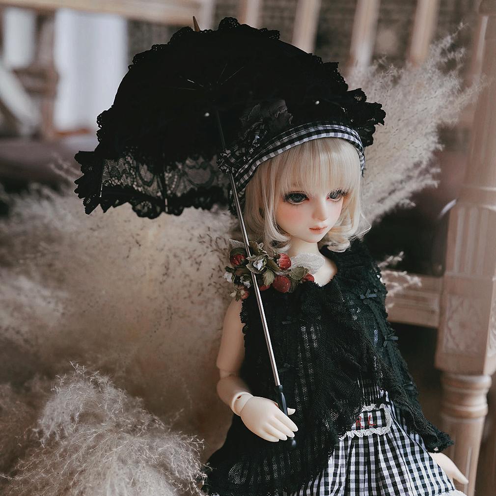 DOLK×CRUSH 特別受注】Lily Lace Parasol Black＋Handle(I:Black
