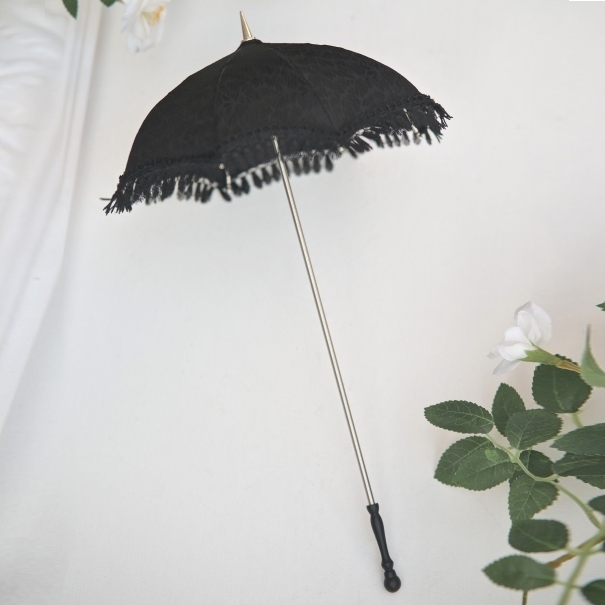 DOLK×CRUSH 特別受注】Lilyth Fringe Parasol Black＋Handle(I:Black