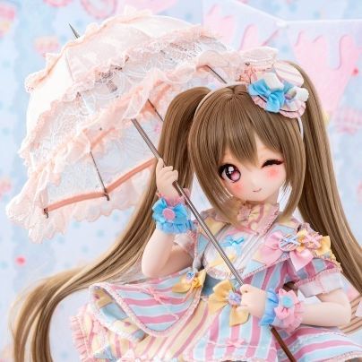 DOLK×CRUSH 特別受注】Lily Lace Parasol Pink＋Handle(Default:Brown