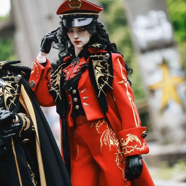 期間限定】Dark Uniform -Owl Red Black Set+ Hat: LOONG73｜DOLK
