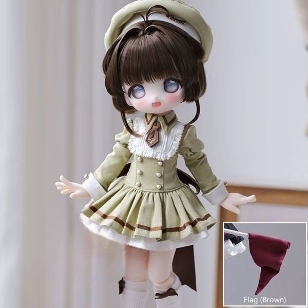 期間限定】少女指挥部 棍六 Green(低腰版.四分帽) + Flag(Brown)｜DOLK