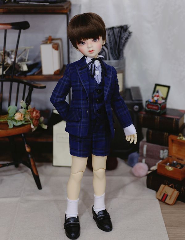 期間限定】Suit (D.Blue check) msd(43cm) -Jacket+Short Pants（MSD）｜DOLK（ドルク）