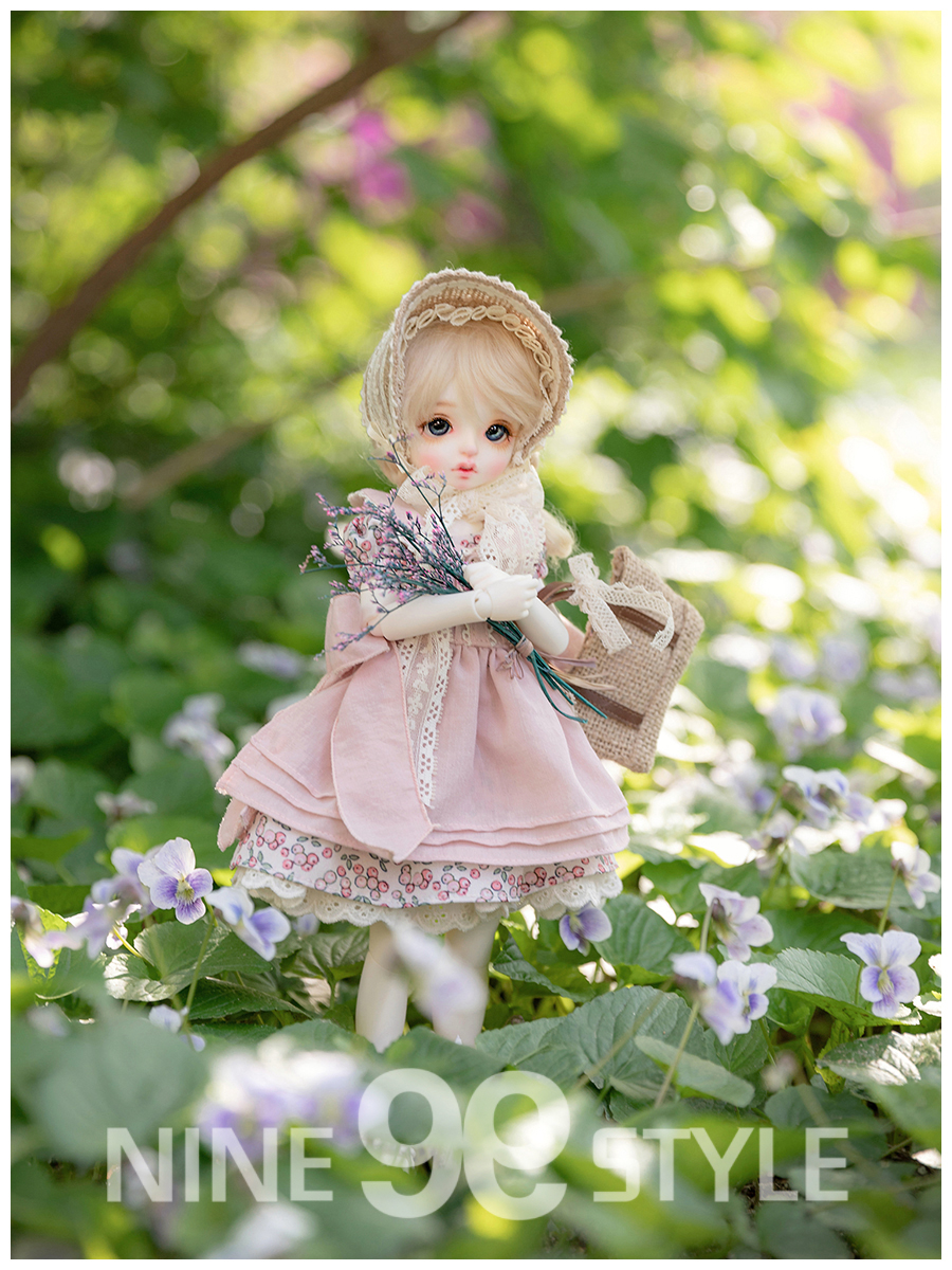 JEUJEU30]Flower country dress set(Pink) - Ani Jeujeu30(7-8inch