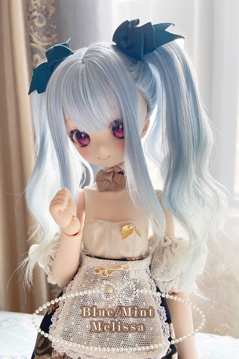 Limited)heat resistant wig - Melissa（Blue/Mint）【8-9inch】｜DOLK