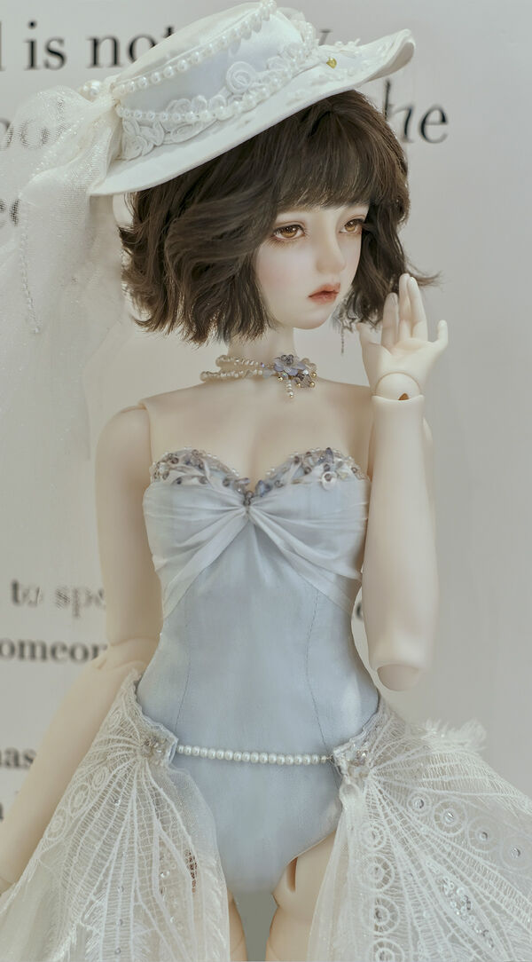 紺×赤 AS80 BJD 1/3 ドール本体 Wenk 球体関節人形 ハンドメイド