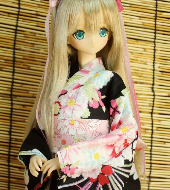 浴衣(黒：桜花)40cm（MSD）｜DOLK（ドルク）
