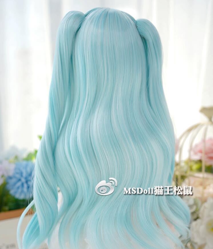 Long Curly Double Ponytail -Blue Green(蓝绿ys12)/ 18-19cm｜DOLK 