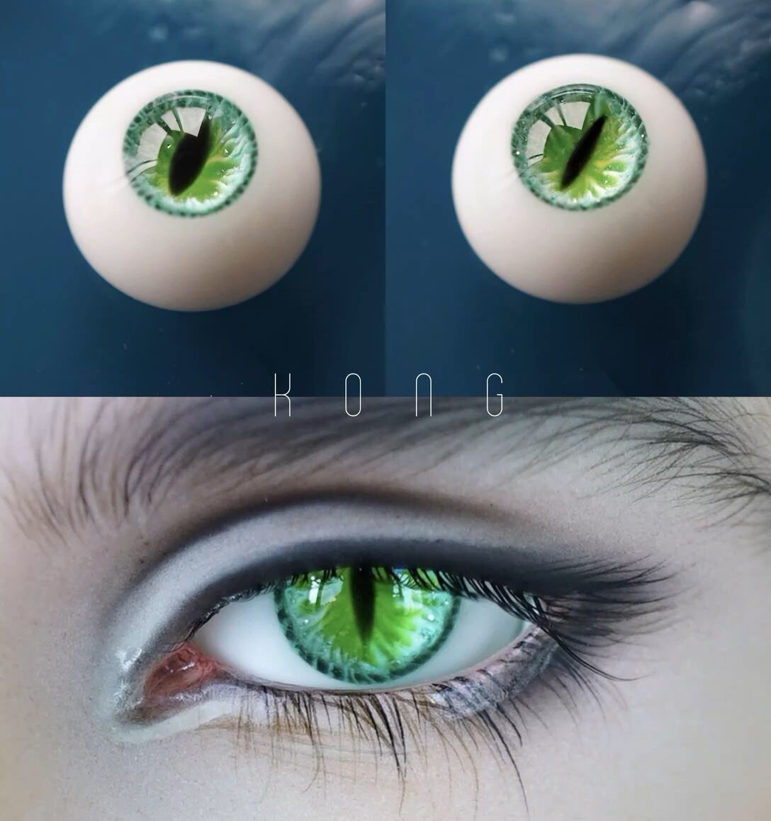レジンケモノアイA品・細【グリーン：16mm（16/8）】｜DOLK（ドルク）