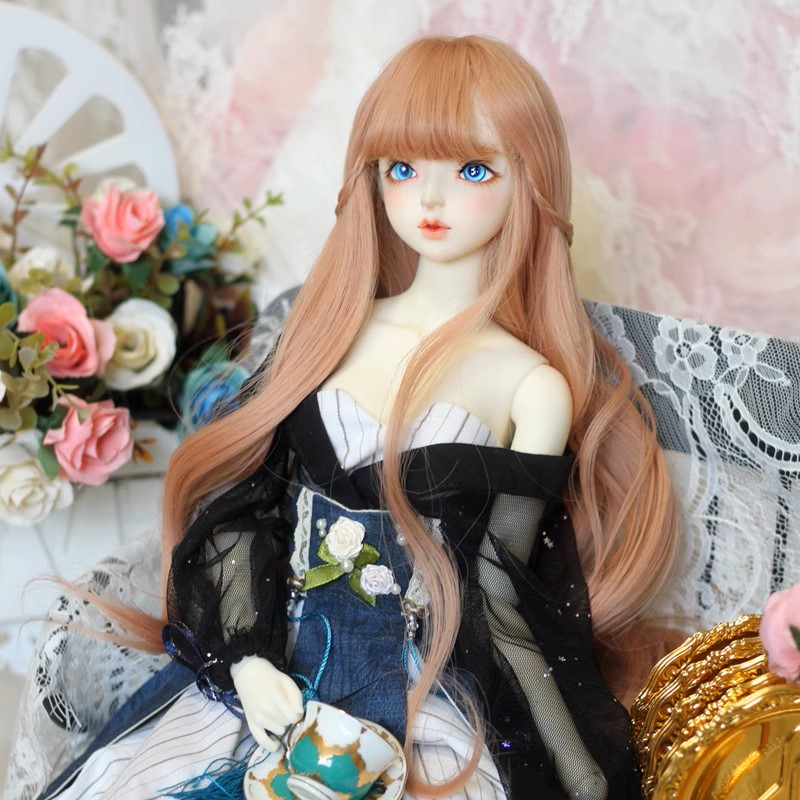 前髪重めクラウンハーフアップ（ライトブラウン）【18.5-21cm：7-8inch