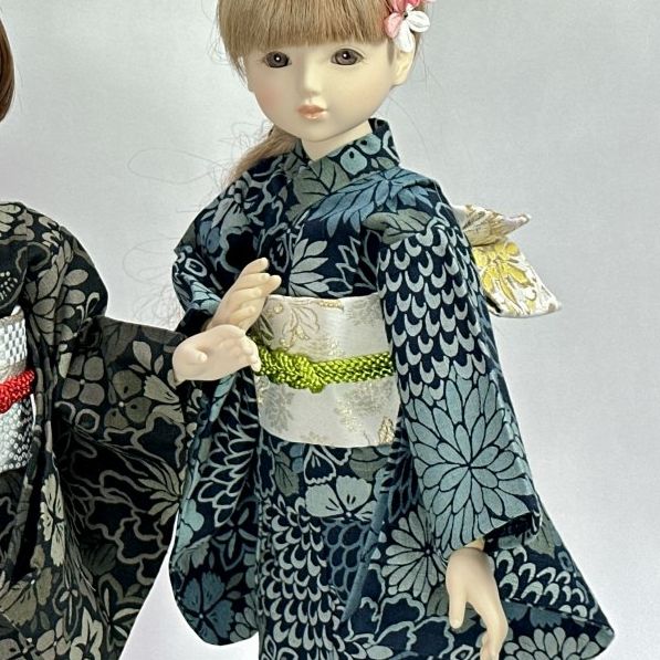 球体関節人形aya】浴衣セット 牡丹と菊【紺JAY-09】｜DOLK（ドルク）
