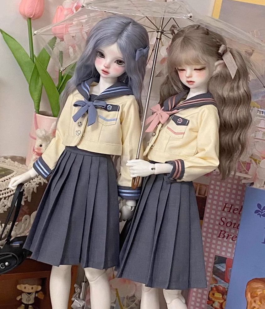 DOlK SELECT　和風スカートセット(ロング) 50cm(60cm) 椿岐セーラーA ロングスカート (40cm,MDD,MSD対応)（MiniDD）｜DOLK