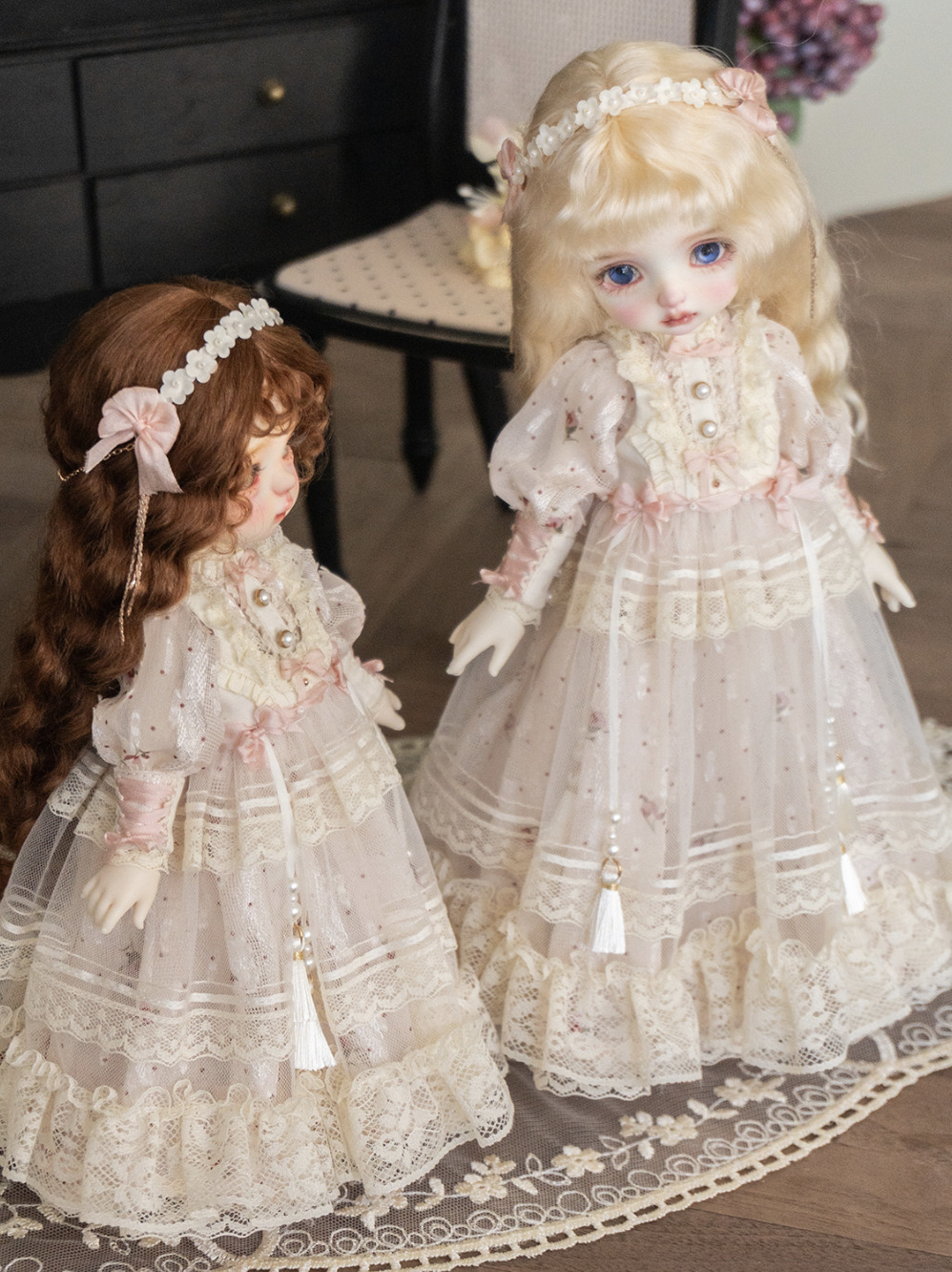 フローラルガーデンドレスセット：ホワイト（40cm,MSD対応）（MSD