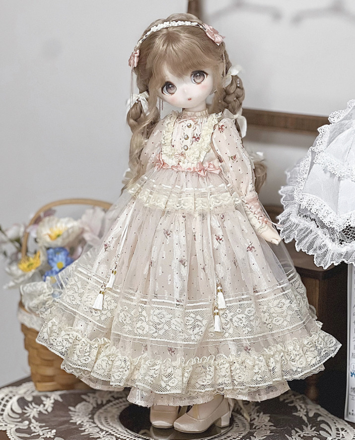 フローラルガーデンドレスセット：ホワイト（40cm,MSD対応）（MSD