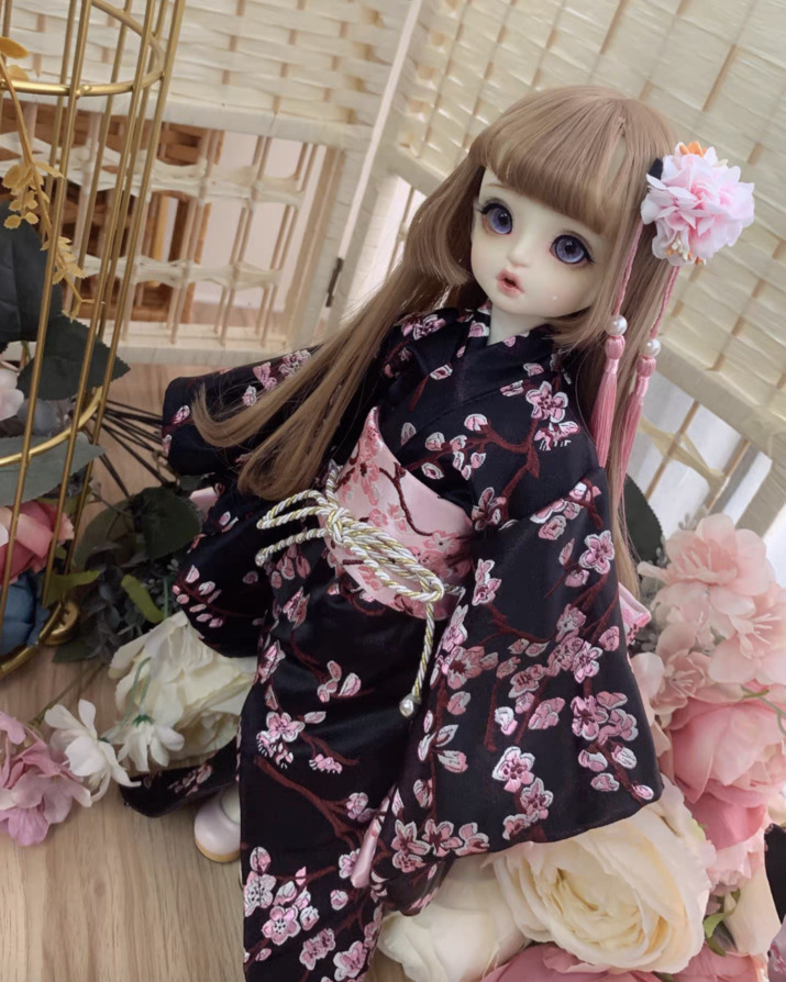 MSD SDMサイズ 振袖 着物 ドール 下駄付き 振袖和服：桃紅（40cm,MSD対応）（MSD）｜DOLK（ドルク）