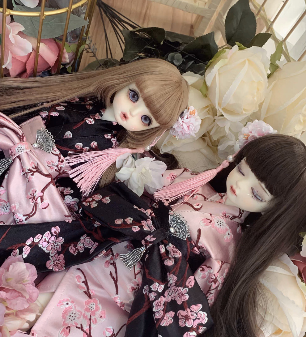振袖和服：黒（40cm,MSD対応）（MSD）｜DOLK（ドルク）
