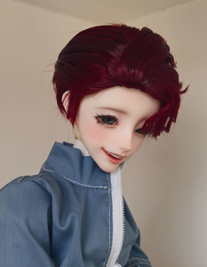 ツーブロック七三オールバックヘア：ブラックブラウン（7-8inch対応