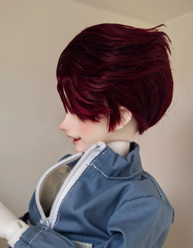 ツーブロック七三オールバックヘア：ブラックブラウン（7-8inch対応