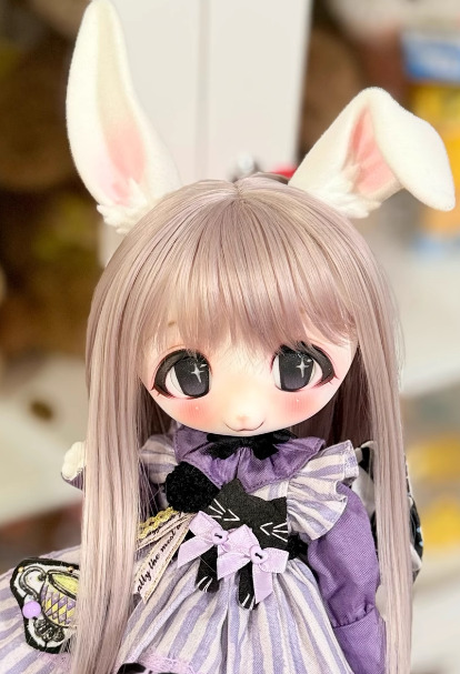 うさ耳パーツ・マグネット着脱式：ブルー（40cm対応）（MSD）｜DOLK