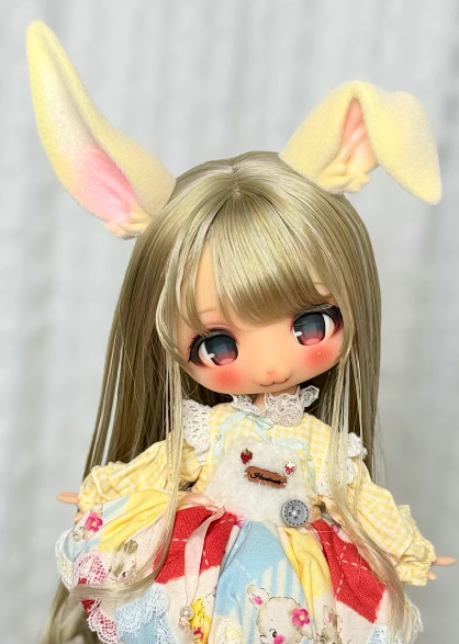 うさ耳パーツ・マグネット着脱式：ブルー（40cm対応）（MSD）｜DOLK