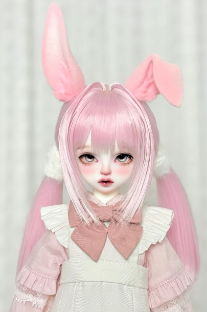 うさ耳パーツ・マグネット着脱式：ブルー（40cm対応）（MSD）｜DOLK