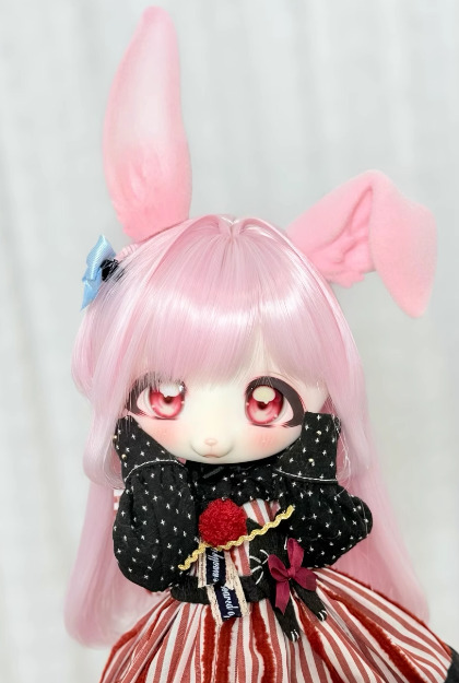 うさ耳パーツ・マグネット着脱式：ブルー（40cm対応）（MSD）｜DOLK