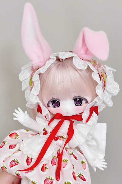 うさ耳パーツ・マグネット着脱式：ブルー（40cm対応）（MSD）｜DOLK