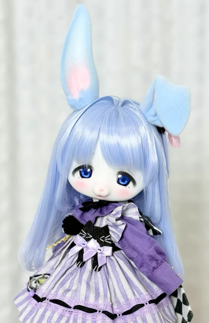 うさ耳パーツ・マグネット着脱式：ブルー（40cm対応）（MSD）｜DOLK