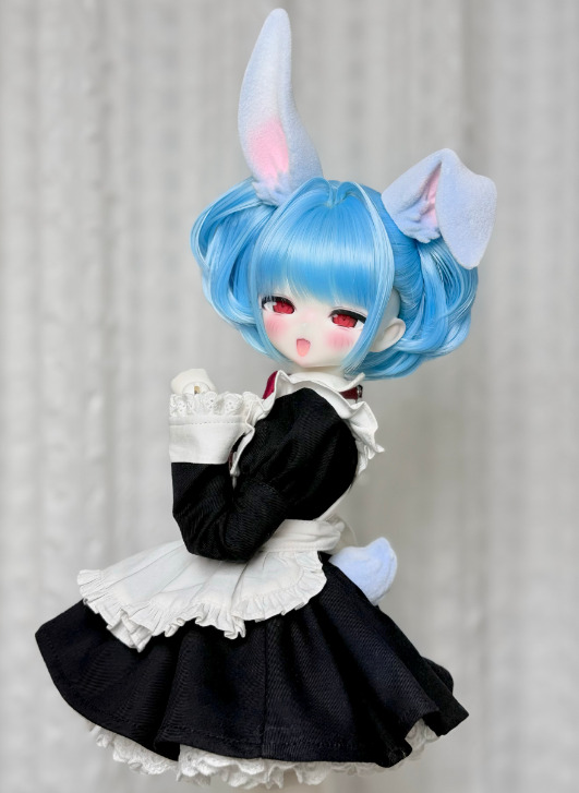 うさ耳パーツ・マグネット着脱式：ブルー（40cm対応）（MSD）｜DOLK