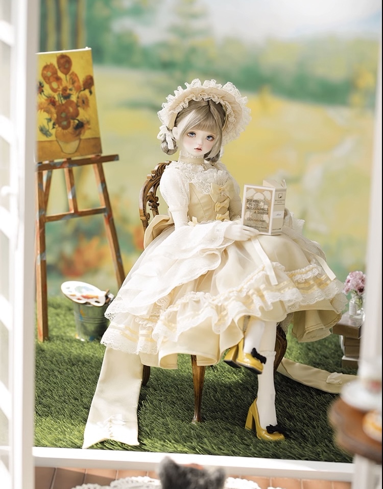 ヨーロピアンフリルドレスセット：パープル（60cm,SDgirl対応）（SD