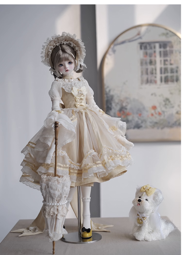 ヨーロピアンフリルドレスセット：ピンク（60cm,SDgirl対応）（SD Girl