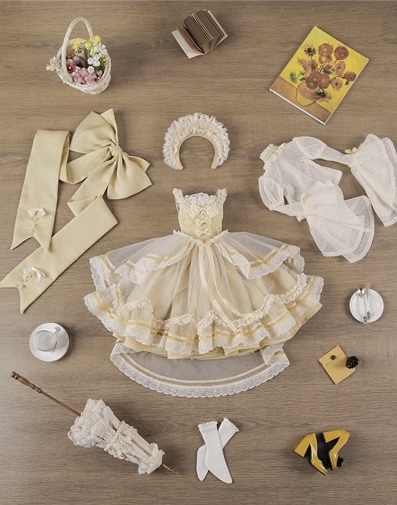 ヨーロピアンフリルドレスセット：ピンク（60cm,SDgirl対応）（SD Girl