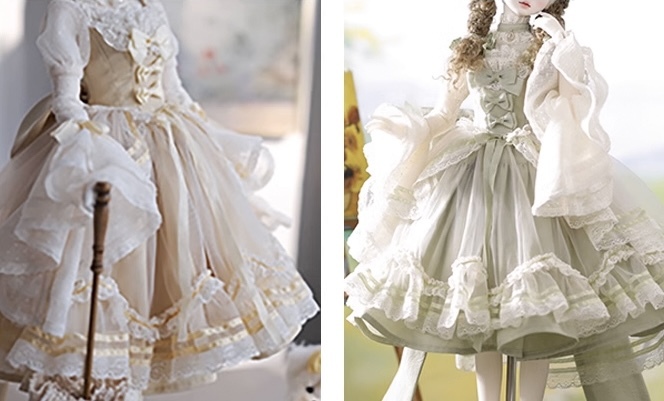 ヨーロピアンフリルドレスセット：ピンク（60cm,SDgirl対応）（SD Girl