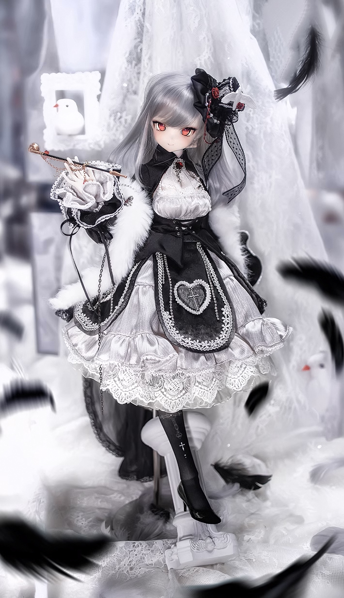 ゴシックロリータドレスセット/ボーンズスローン（40cm,MSD,MDD対応