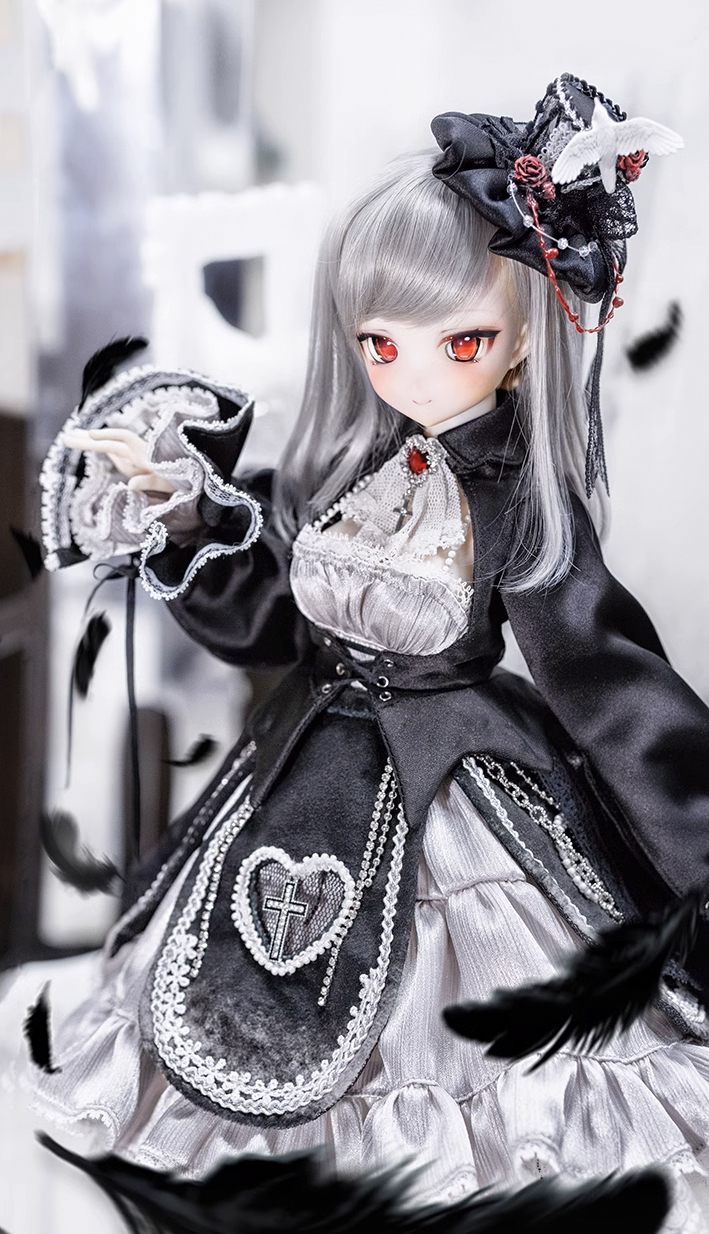 ゴシックロリータドレスセット/ボーンズスローン（40cm,MSD,MDD対応