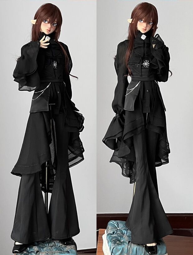 DDゴーシックドレスセット ゴシックレースドレスセット・ヴァルゴ：ロングVer./ブラック（62cm