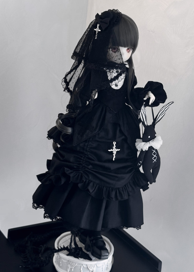 ゴシックドレスセット - ブラック:ロングスカート (40cm対応)（MSD