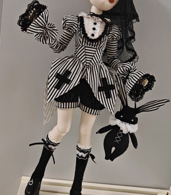 Dollロリータドレス 黒 40cm 1/4 MDD ゴシックドレスセット - ブラック:ロングスカート (40cm対応)（MSD