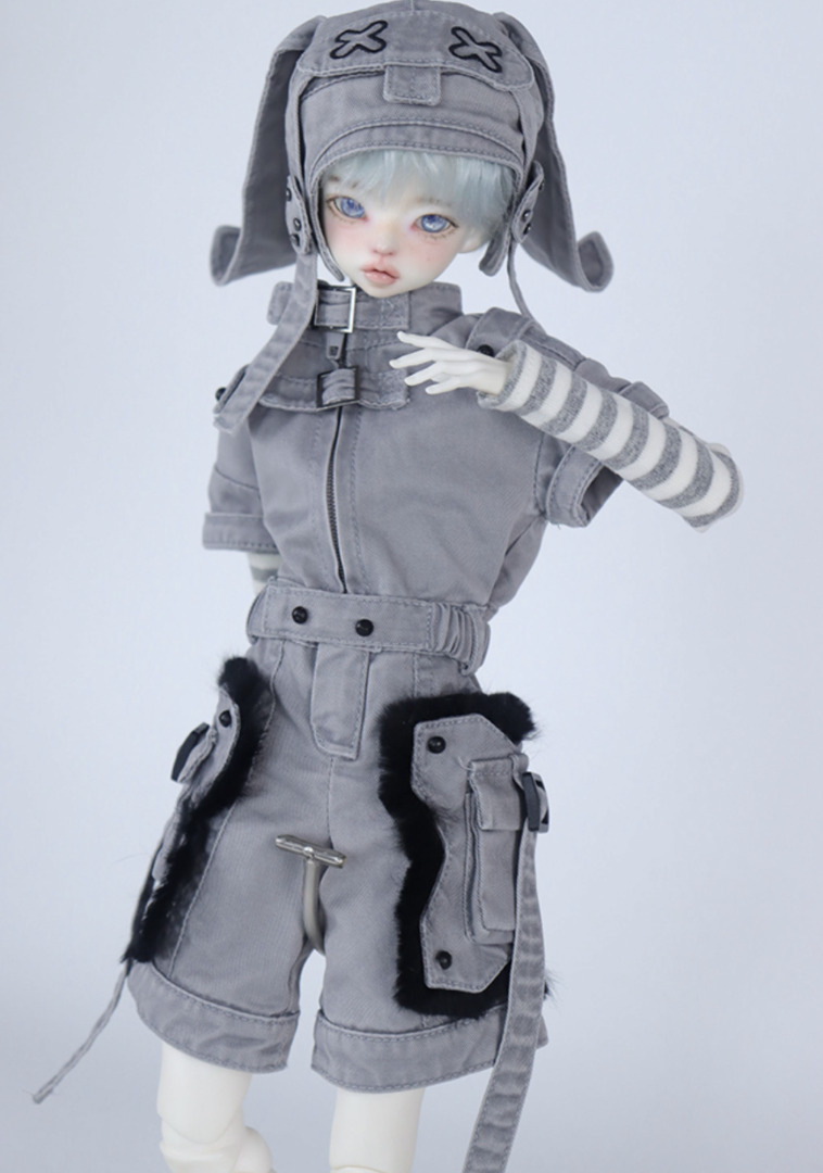 ミリタリーバニー - ショートパンツ:グレー (40cm対応)（MiniDD