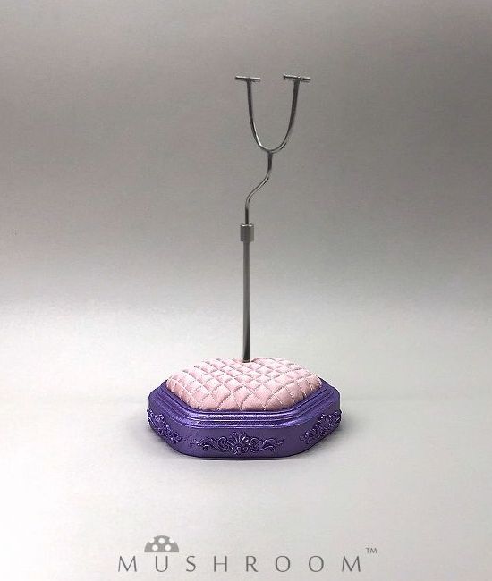 ビスクドール　約28cm　片身替わり紫色振袖　　スタンド、専用箱付き 1/4 Doll Stand: Pearl Purple Pink (珠光紫粉)（MSD・MiniDD）｜DOLK