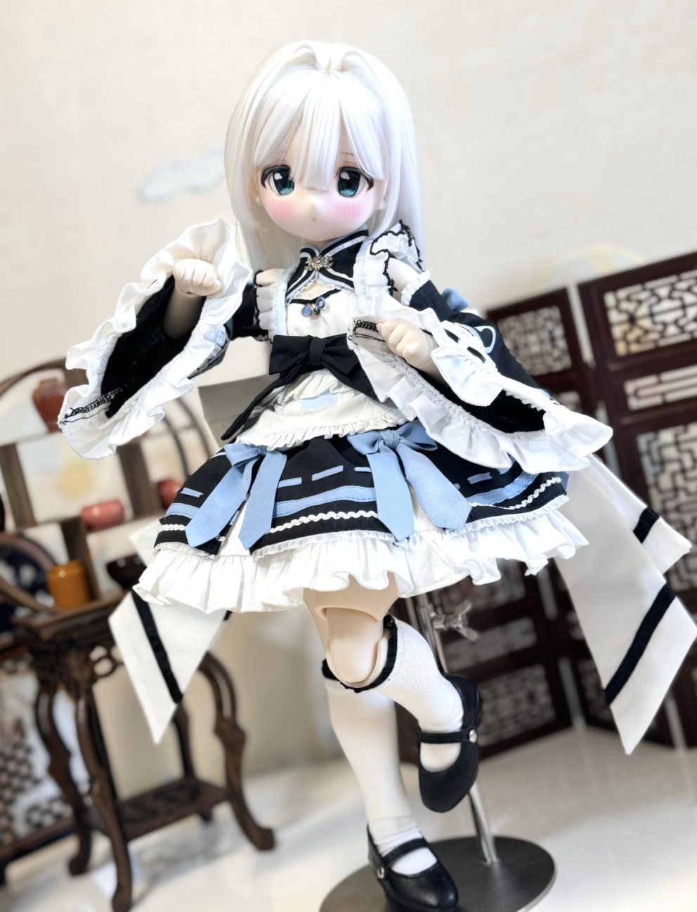 中華風メイド服セット：ブルー（40cm対応）（MSD）｜DOLK（ドルク）
