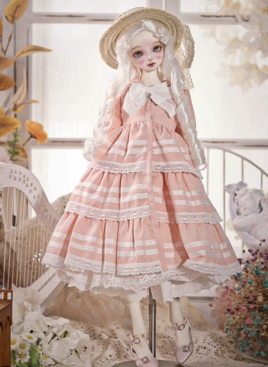 ビクトリア風縦ロールヘア：ピュアホワイト（8-9inch対応）｜DOLK
